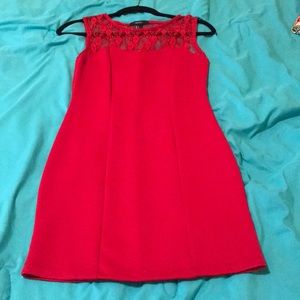 Red body con dress